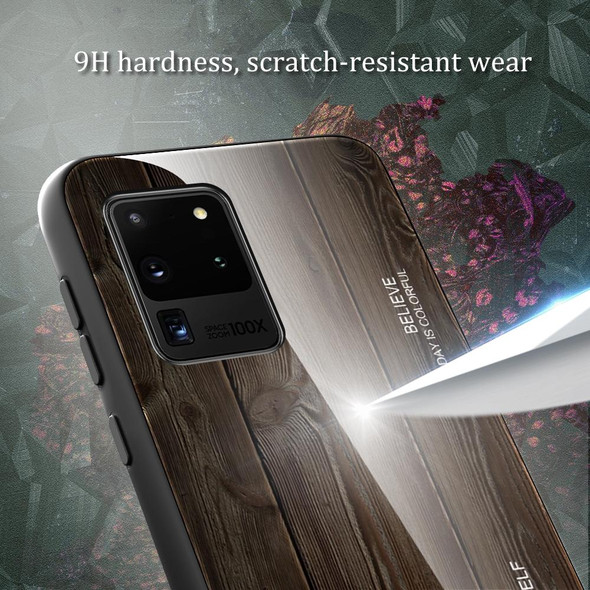 Samsung Galaxy S20 Wood Grain Glass Protective Case(M05)