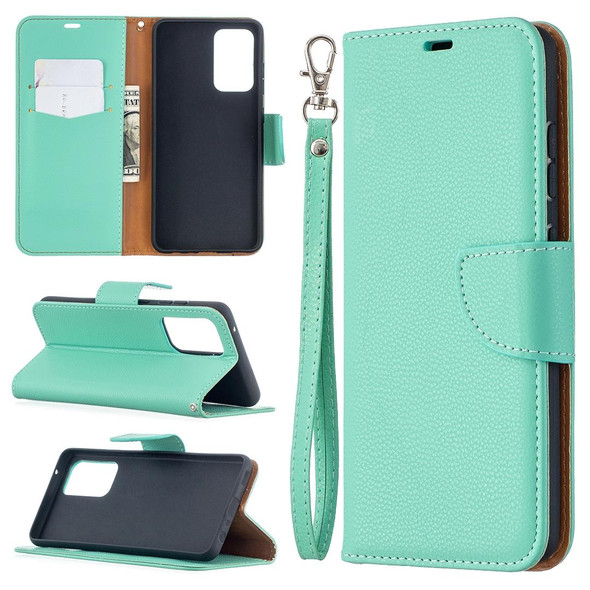 Samsung Galaxy A52 5G / 4G Litchi Texture Pure Color Horizontal Flip PU Leather Case with Holder & Card Slots & Wallet & Lanyard(Green)