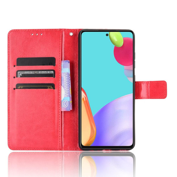 Samsung Galaxy A72 5G / 4G Retro Crazy Horse Texture Horizontal Flip Leather Case with Holder & Card Slots & Photo Frame(Red)