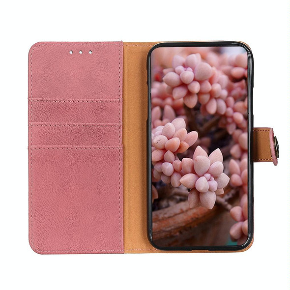 Samsung Galaxy A72 5G / 4G KHAZNEH Cowhide Texture Horizontal Flip Leather Case with Holder & Card Slots & Wallet(Pink)
