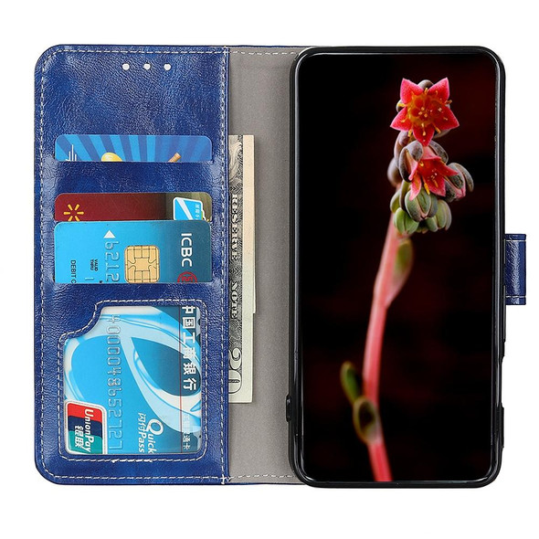 Samsung Galaxy A72 5G / 4G Retro Crazy Horse Texture Horizontal Flip Leather Case with Holder & Card Slots & Photo Frame & Wallet(Blue)