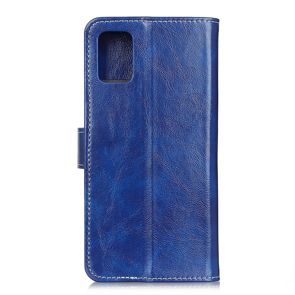 Samsung Galaxy A72 5G / 4G Retro Crazy Horse Texture Horizontal Flip Leather Case with Holder & Card Slots & Photo Frame & Wallet(Blue)
