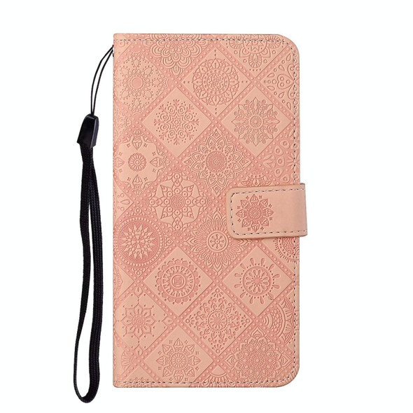 Samsung Galaxy Note20 Ultra Ethnic Style Embossed Pattern Horizontal Flip Leather Case with Holder & Card Slots & Wallet & Lanyard(Pink)