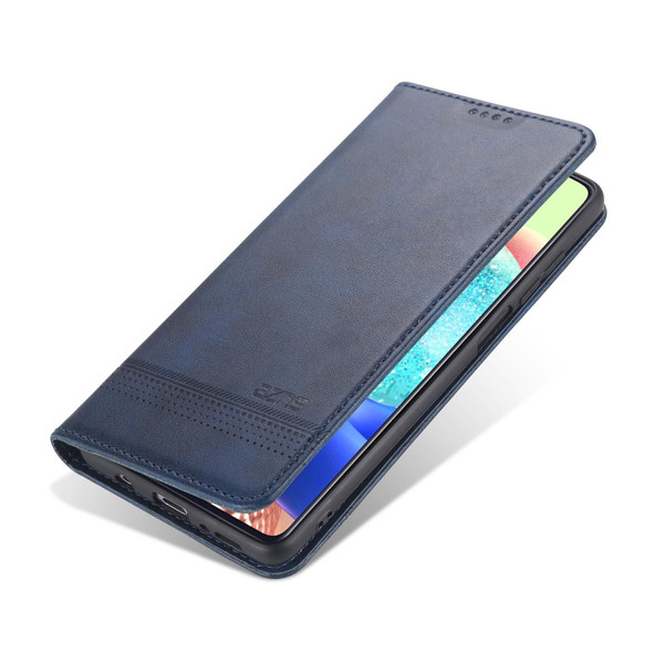 Samsung Galaxy M51 (Side Fingerprint) AZNS Magnetic Calf Texture Horizontal Flip Leather Case with Card Slots & Holder & Wallet(Dark Blue)