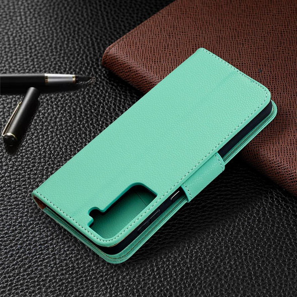 Samsung Galaxy S21+ 5G Litchi Texture Pure Color Horizontal Flip Leather Case with Holder & Card Slots & Wallet & Lanyard(Green)