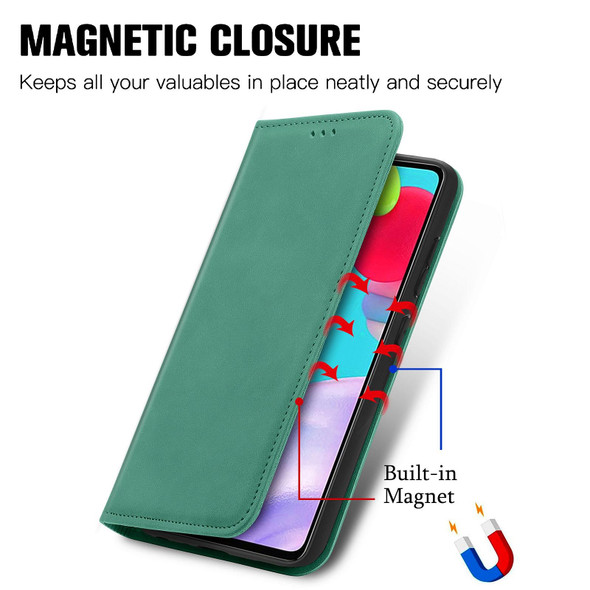 Samsung Galaxy A72 5G / 4G Retro Skin Feel Business Magnetic Horizontal Flip Leather Case with Holder & Card Slots & Wallet & Photo Frame(Green)