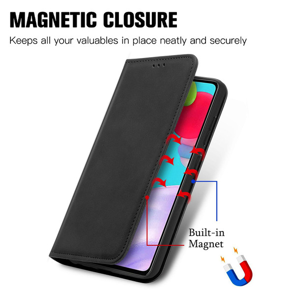 Samsung Galaxy A72 5G / 4G Retro Skin Feel Business Magnetic Horizontal Flip Leather Case with Holder & Card Slots & Wallet & Photo Frame(Black)