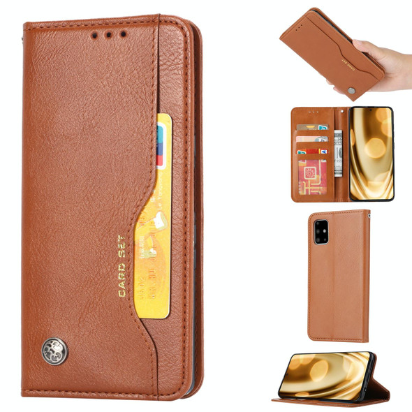 Samsung Galaxy S20 FE / S20 Lite Knead Skin Texture Horizontal Flip Leather Case with Photo Frame & Holder & Card Slots & Wallet(Brown)