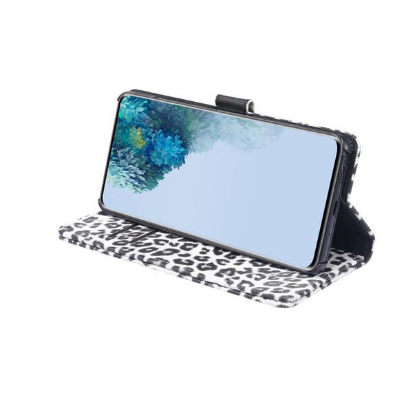 Samsung Galaxy Note20 Ultra Leopard Pattern Horizontal Flip Leather Case with Holder & Card Slots(White)