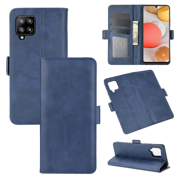 Samsung Galaxy A42 5G Dual-side Magnetic Buckle Horizontal Flip Leather Case with Holder & Card Slots & Wallet(Dark Blue)