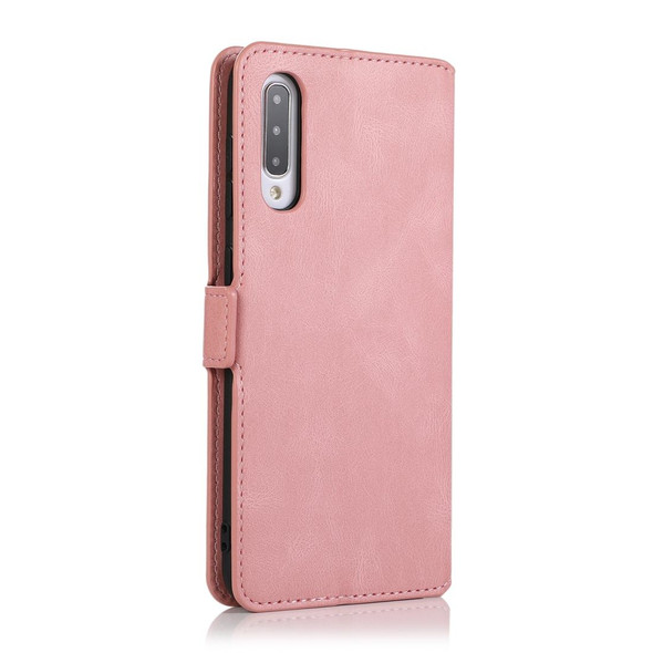 Samsung Galaxy A50 Retro Magnetic Closing Clasp Horizontal Flip Leather Case with Holder & Card Slots & Photo Frame & Wallet(Rose Gold)