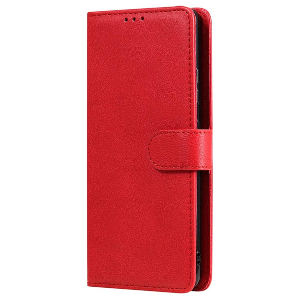Samsung Galaxy A91 / S10 Lite 2 in 1 Solid Color Detachable PU Leather Case with Card Slots & Magnetic Holder & Photo Frame & Wallet & Strap(Red)