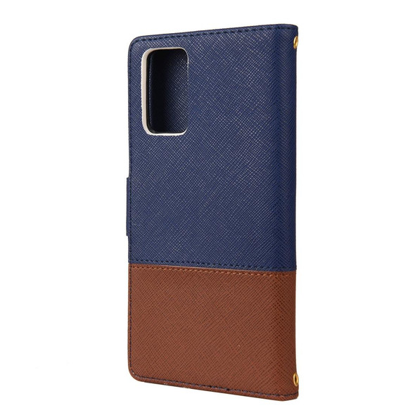 Samsung Galaxy Note20 Ultra Color Splicing Horizontal Flip Leather Case with Holder & Card Slots & Wallet & Photo Frame(Dark Blue)