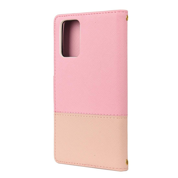 Samsung Galaxy Note20 Ultra Color Splicing Horizontal Flip Leather Case with Holder & Card Slots & Wallet & Photo Frame(Pink)