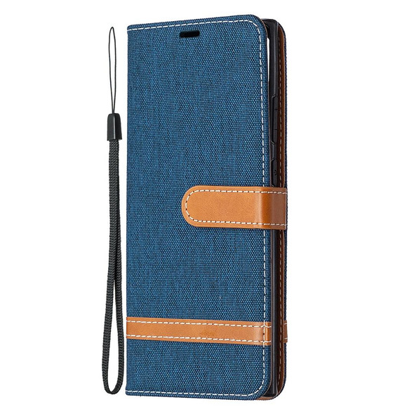 Samsung Galaxy Note20 Ultra Color Matching Denim Texture Horizontal Flip Leather Case with Holder & Card Slots & Wallet & Lanyard(Dark Blue)