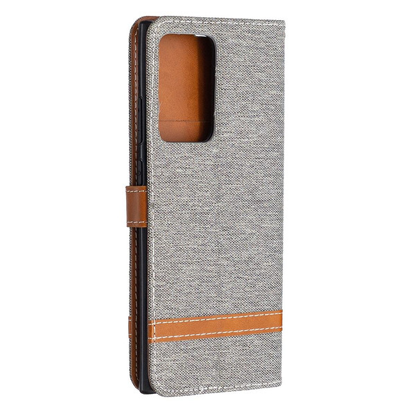 Samsung Galaxy Note20 Ultra Color Matching Denim Texture Horizontal Flip Leather Case with Holder & Card Slots & Wallet & Lanyard(Grey)