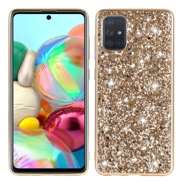 Samsung Galaxy A41 Glitter Powder Shockproof TPU Protective Case(Gold)