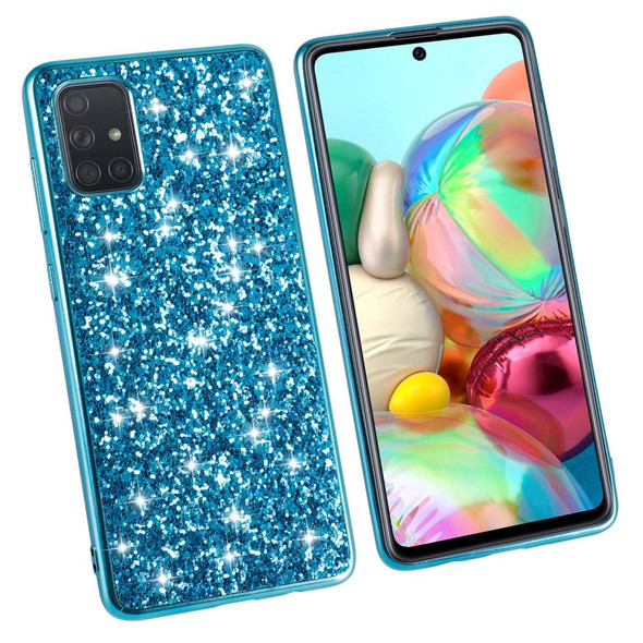 Samsung Galaxy A41 Glitter Powder Shockproof TPU Protective Case(Blue)