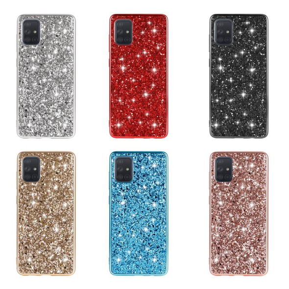 Samsung Galaxy A41 Glitter Powder Shockproof TPU Protective Case(Blue)