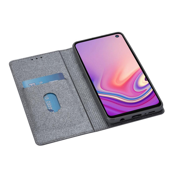 Samsung Galaxy S10e Ultrathin Glitter Magnetic Horizontal Flip Leather Case with Holder & Card Slots(Gray)