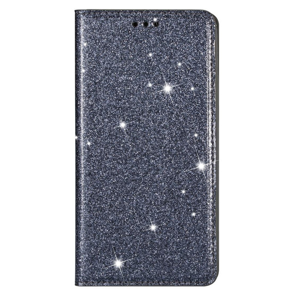 Samsung Galaxy M30 Ultrathin Glitter Magnetic Horizontal Flip Leather Case with Holder & Card Slots(Gray)