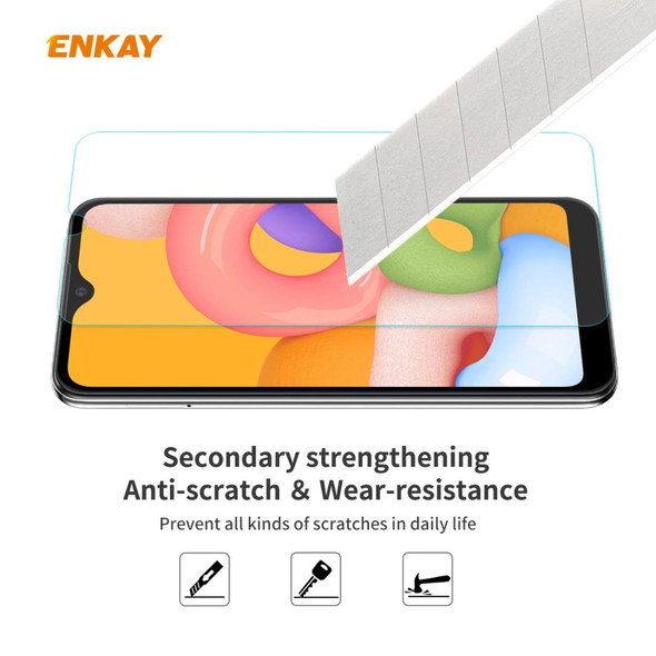 Samsung Galaxy A01 10 PCS ENKAY Hat-Prince 0.26mm 9H 2.5D Curved Edge Tempered Glass Film