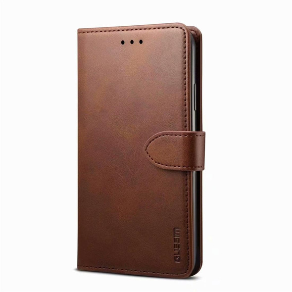 Samsung Galaxy A70 GUSSIM Business Style Horizontal Flip Leather Case with Holder & Card Slots & Wallet(Brown)