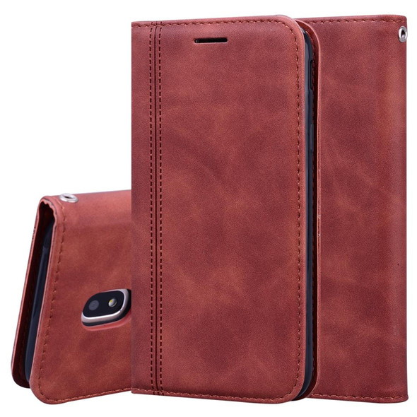 Samsung Galaxy J5 / J530 (EU) Frosted Business Magnetic Horizontal Flip PU Leather Case with Holder & Card Slot & Lanyard(Brown)