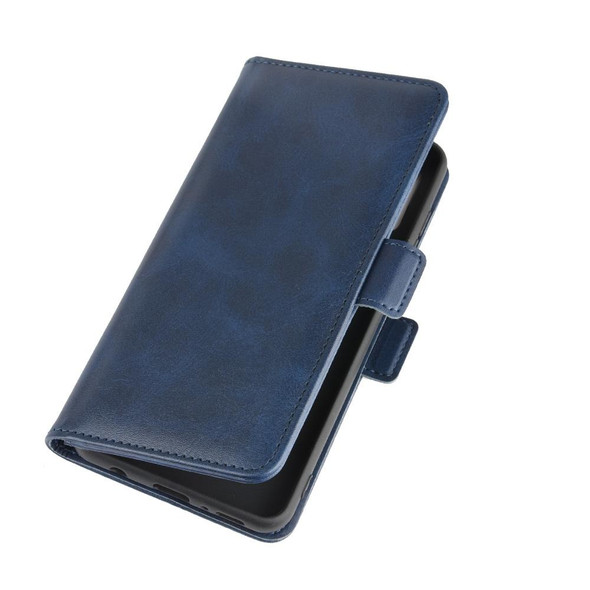 Galaxy A21S Dual-side Magnetic Buckle Horizontal Flip Leather Case with Holder & Card Slots & Wallet(Dark Blue)