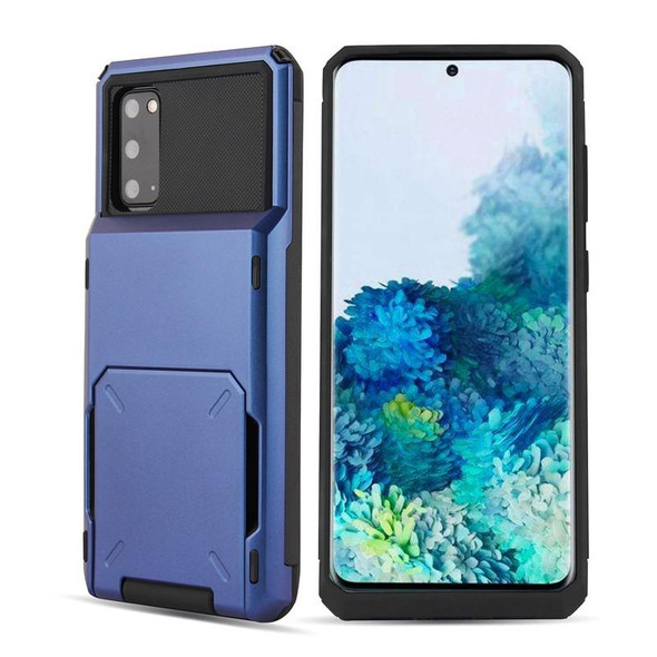 Galaxy S20 Plus Drop & Shockproof TPU+PC Case with Card Slot(Blue)