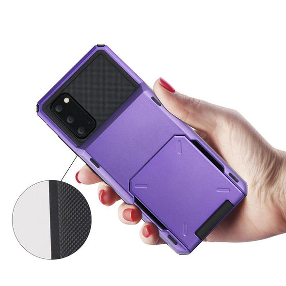 Galaxy S20 Plus Drop & Shockproof TPU+PC Case with Card Slot(Purple)