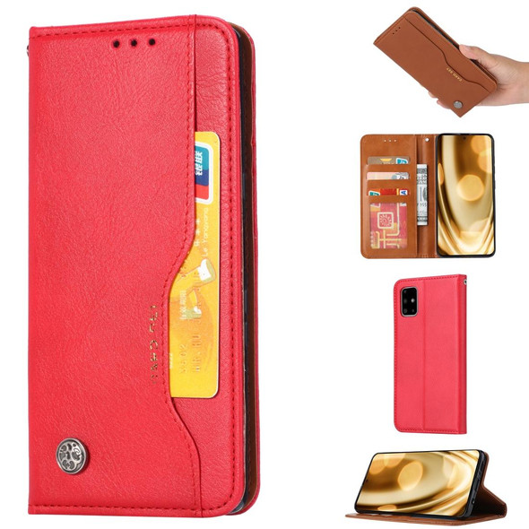 Galaxy S20+ Knead Skin Texture Horizontal Flip Leather Case with Photo Frame & Holder & Card Slots & Wallet(Red)