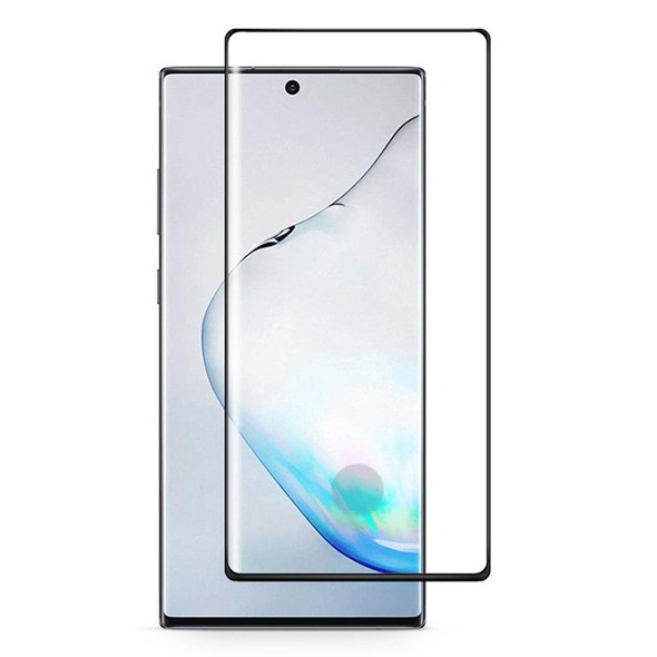 Galaxy Note 10+ Full Glue 3D Curved Edge Tempered Glass Film, Fingerprint Unlock Is Supported(Black)