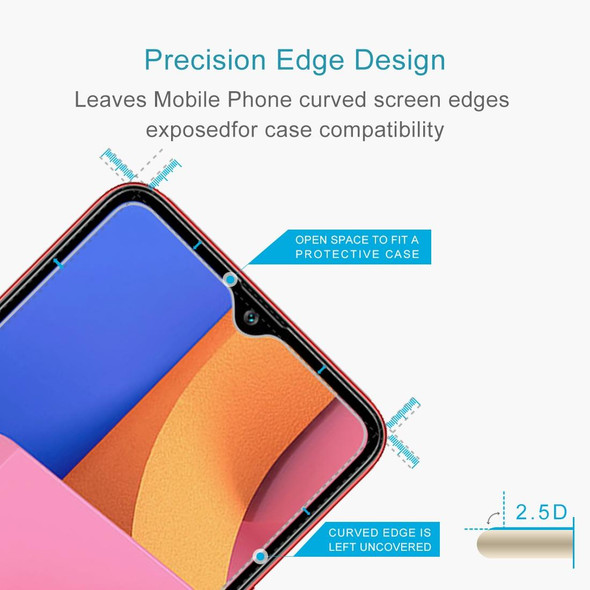 50 PCS 0.26mm 9H 2.5D Tempered Glass Film for Galaxy A20s