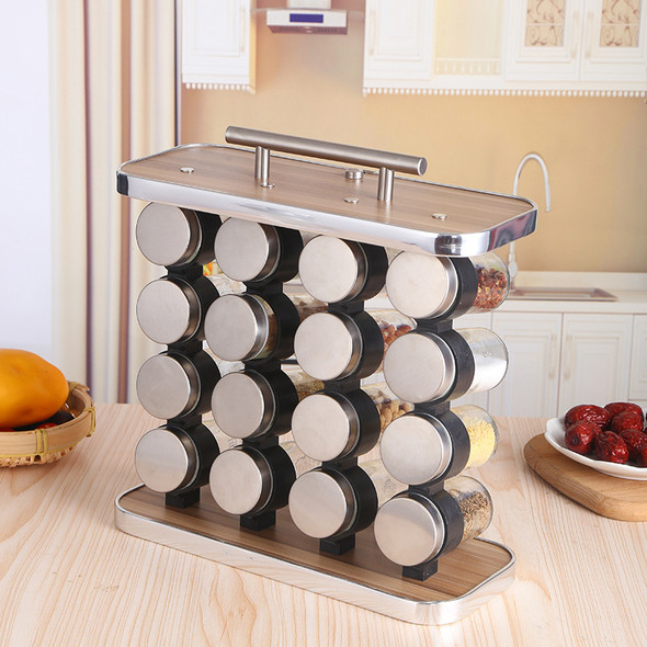 Airtight Kitchen Spice Rack with Handle - 12/16 Jar Options