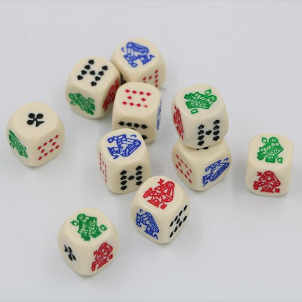10 PCS Acrylic Carved Round Corner Poker Dice Bar Family Party Game Props(Yellow)