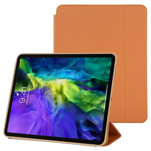 iPad Pro 11 inch (2020/2021) 3-fold Horizontal Flip Smart Leather Tablet Case with Sleep / Wake-up Function & Holder(Orange)