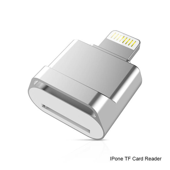 MicroDrive 8pin To TF Card Adapter Mini iPhone & iPad TF Card Reader (Silver)