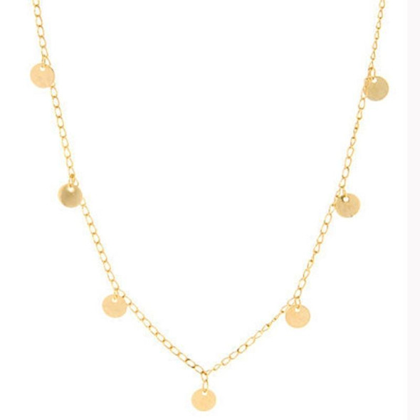 Women Fashion Wafer Long Necklace(Gold)