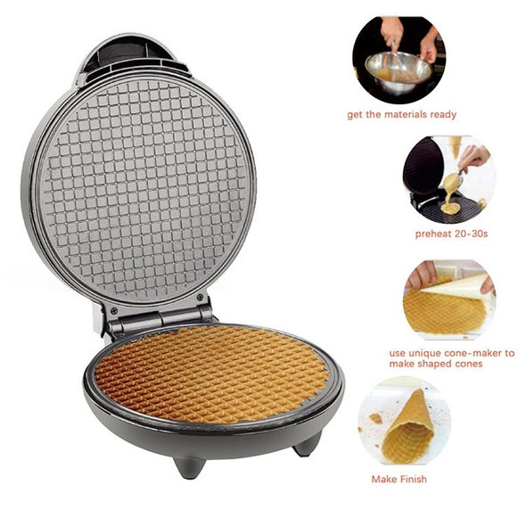 Electric Egg Roll Maker DIY Ice Cream Cone Machine Crispy Omelet Machine Pancake Machine, EU Plug