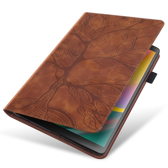 Samsung Galaxy Tab S6 Lite P610 Life Tree Series Horizontal Flip Leather Case with Holder & Card Slots & Pen Slot(Brown)