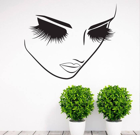 2 PCS Makeup Wall Salon Wall Beauty Studio Wall Art Decoration Sticker Wall Sticker, Size:6557cm