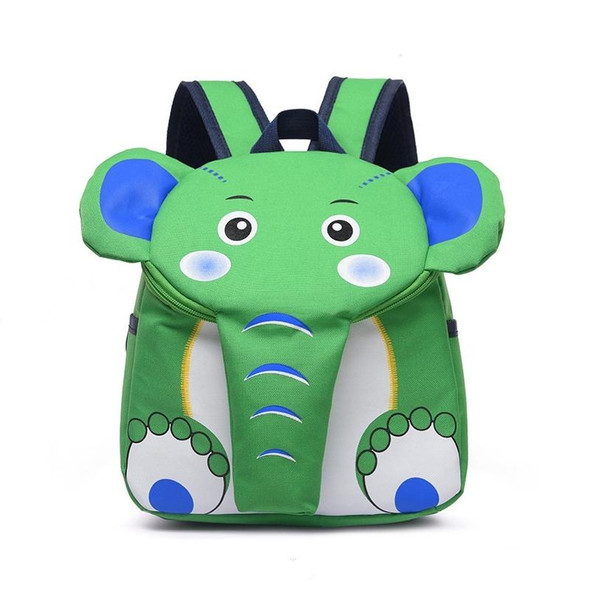 Elephant School Backpack for Children Cute 3D Animal Kids School Bags Boys Girls Schoolbag(Green)
