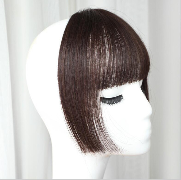 Women Fake Fringe Clip In Bangs Hair Extensions with High Temperature Synthetic Fiber(Black)