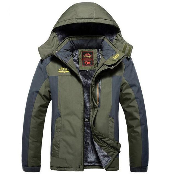 Winter Fleece Military Jackets Men Windproof Waterproof Outwear Parka Windbreaker Warm Coat, Size:XXXXXXXXXL(Army Green)