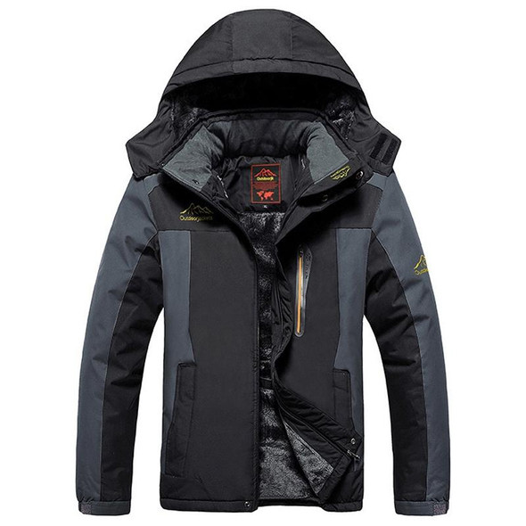 Winter Fleece Military Jackets Men Windproof Waterproof Outwear Parka Windbreaker Warm Coat, Size:XXXXXXXXXL(Black)