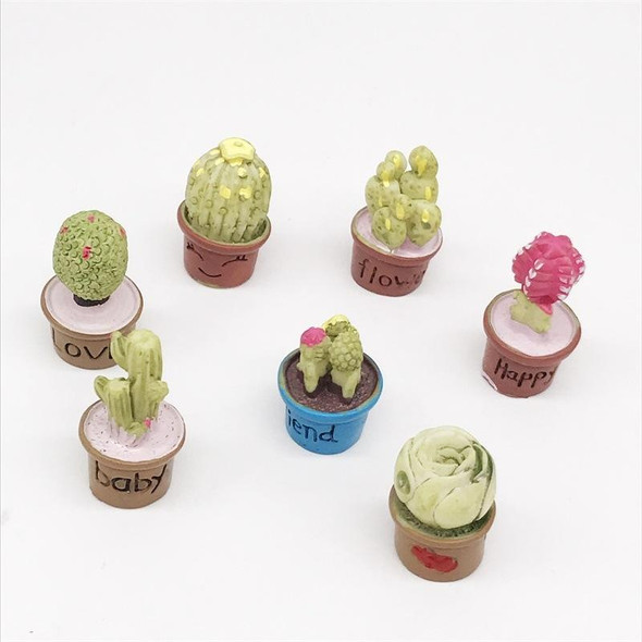 3 PCS Mini Doll House Furniture Flower Garden Scene Decoration Resin Fleshy Bonsai Potted(7)