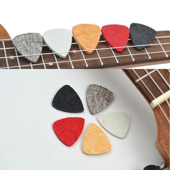 10 PCS Ukulele Guitar Wool Felt Picks(White)