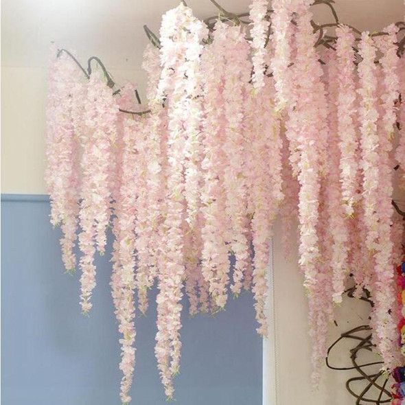 10 PCS 1M Simulation Orchids String Wedding Arrangement Flower Strip Stage Decoration Supplies(Meat Pink)