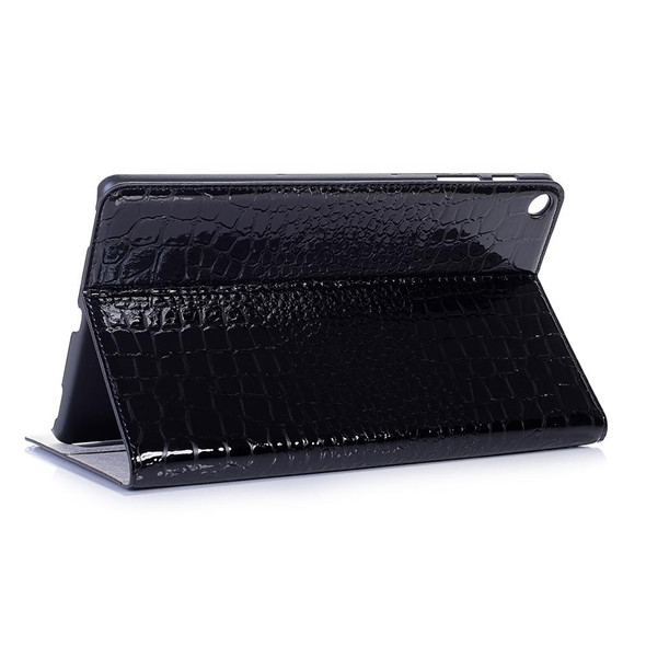 Crocodile Texture Horizontal Flip Leatherette Case for Galaxy Tab A 10.1 (2019) T510 / T515,  with Holder & Card Slots & Wallet(Black)